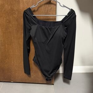 Elegant Black Off-Shoulder Bodysuit